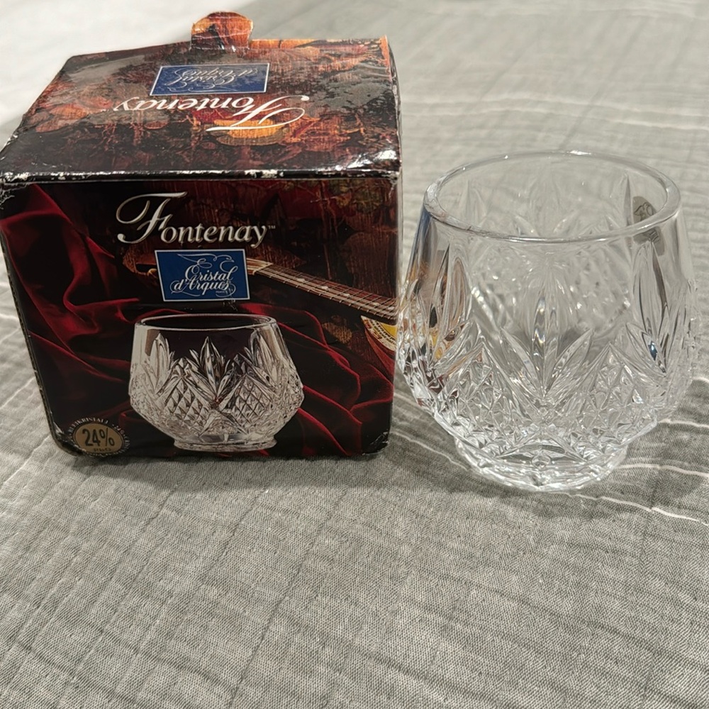 Fontenay crystal votive 8.5x8.3cm 3 1/4”x3 1/4”